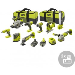 RYOBI Aku kombo sada nářadí R18CK9-252S, 18V, 9ks