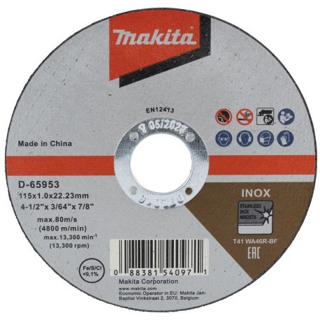 MAKITA D-65953 řezný kotouč 115x1.2x22.23 nerez