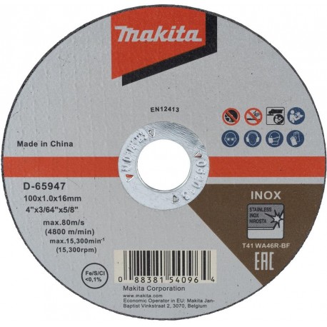 MAKITA D-65947 řezný kotouč100x1.0x16 nerez