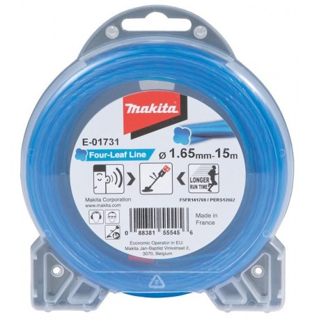 MAKITA E-01731 struna nylonová 1,65mm, modrá, 15m, speciální pro aku stroje