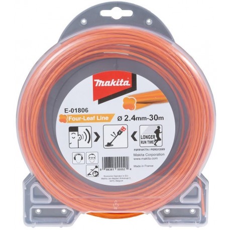 MAKITA E-01806 struna nylonová 2,4mm, oranžová, 30m, speciální pro aku stroje,old198502-9