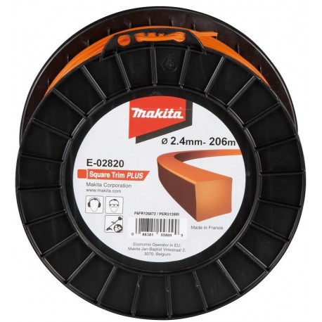 MAKITA E-02820 struna nylonová Plus 2,4mm, 206m, oranžová, hranatá , old 369224797