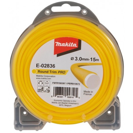 MAKITA E-02836 struna nylonová Pro 3,0mm, 15m, žlutá, kulatá , old369224798