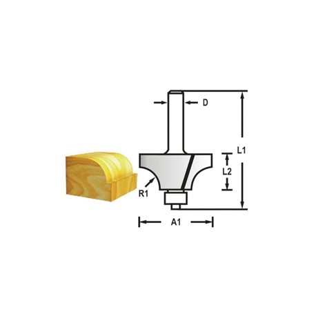 MAKITA D-48430 Zaoblovací fréza s ložiskem stopka 6 mm,17x8x49 mm