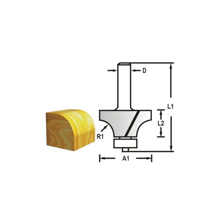 MAKITA D-48418 Zaoblovací fréza s ložiskem stopka 8 mm,38,1x19x62 mm