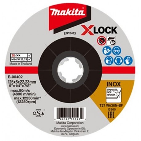 MAKITA E-00402 brusný kotouč na nerez X-LOCK 125x6mm