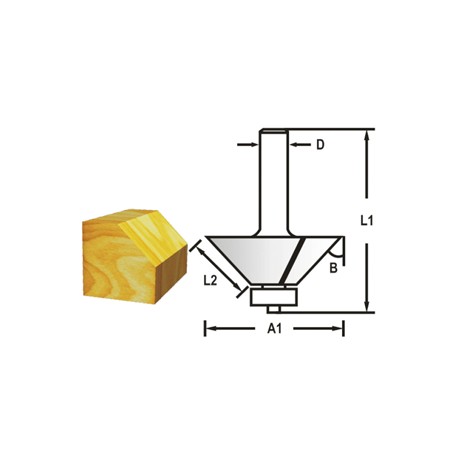 MAKITA D-48717 Fazetová/hranová fréza s ložiskem stopka 12 mm,44,5x22,6x69 mm