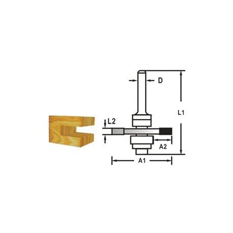 MAKITA D-48979 Kotoučová fréza složiskem stopka 8 mm,47,6x4x59 mm