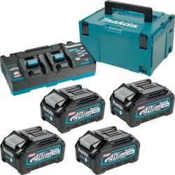 MAKITA 191U28-6 Sada Li-ion XGT 40V 4ks BL4040 + 1ks DC40RB + 1ks Makpac 3