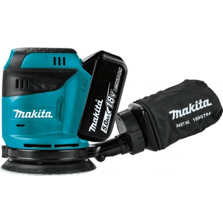 MAKITA DBO180RTJ Aku excentrická bruska Li-ion LXT 18V/5,0Ah,Makpac