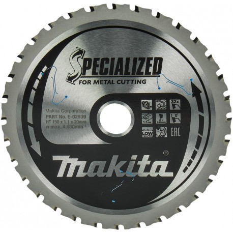 MAKITA E-02939 kotouč pilový ocel SPECIALIZED 150x1.1x20mm 32Z (silná ocel SPECIALIZED 3-12mm)