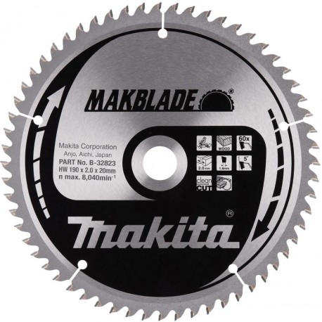 MAKITA B-32823 kotouč pilový dřevo MAKBLADE 190x2x20mm 60Z , old B-09042