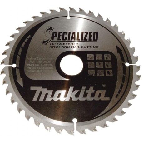 MAKITA B-33174 kotouč pilový dřevo SPECIALIZED se zapuštěnými zuby 185x2x30mm 40Z , old B-09494