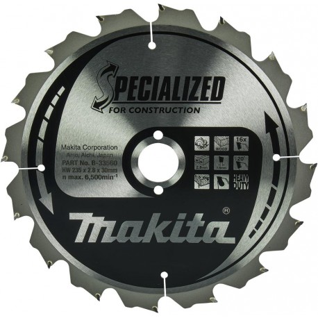 MAKITA B-33560 kotouč pilový dřevo SPECIALIZED konstrukce 235x2.8x30mm 16Z , old B-13699