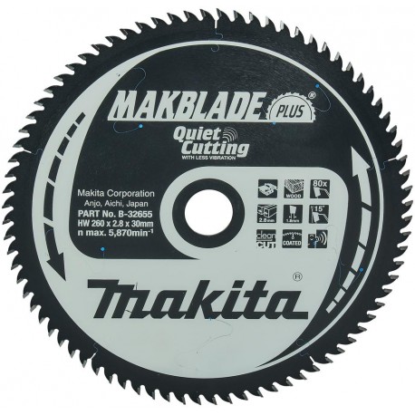 MAKITA B-32655 kotouč pilový dřevo MAKBLADEplus 260x2.8x30mm 80Z , old B-08844