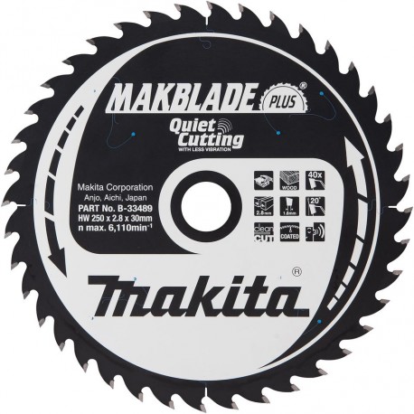 MAKITA B-33489 kotouč pilový dřevo MAKBLADEplus 250x2.8x30mm 40Z , old B-09818