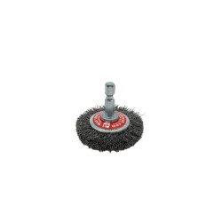 Obvodový kartáč kadeřavý na stopce HEX 1/4" - ocel (GG)
