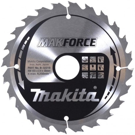 MAKITA B-32219 kotouč pilový dřevo MAKFORCE 165x2.4x30mm 24Z , old B-08305