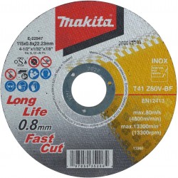MAKITA E-22947-12 kotouč řezný nerez 115x0.8x22.23mm,12 ks,oldE-10861-12