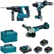 MAKITA DLX3202TJ Aku sada DGA506+DHR243+DDF492 Li-ion LXT 18V/5,0Ah