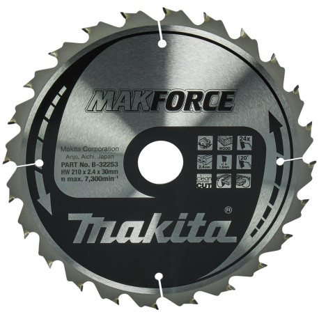 MAKITA B-32253 kotouč pilový dřevo MAKFORCE 210x2.4x30mm 24Z , old B-08377