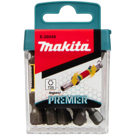 MAKITA E-26048 torzní bit řady Impact Premier (E-form) T25-50mm, 10 ks