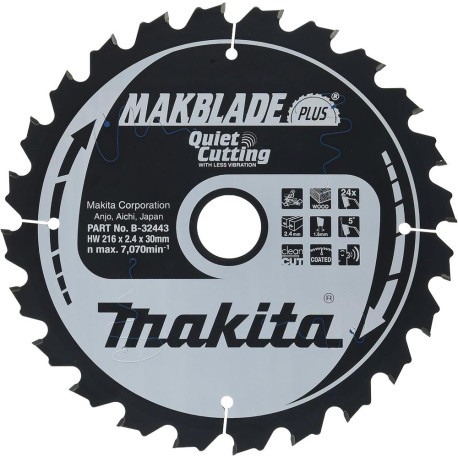 MAKITA B-32443 kotouč pilový dřevo MAKBLADEplus 216x2.4x30mm 24Z , old B-08610