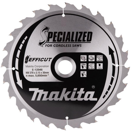 MAKITA E-12946 kotouč pilový dřevo Efficut 270x2.15x30mm 24Z,oldE-12930