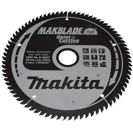 MAKITA B-32627 kotouč pilový dřevo MAKBLADEplus 216x2.8x30mm 80Z , old B-08791