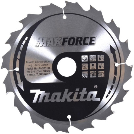 MAKITA B-32150 kotouč pilový dřevo MAKFORCE 210x2.4x30mm 16Z , old B-08230