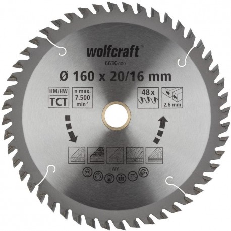 Wolfcraft Wolfcraft pilový kotouč čisté řezy ø190x20,16 Z56 6633000
