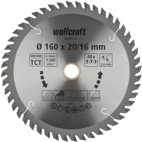 Wolfcraft Wolfcraft pilový kotouč čisté řezy ø190x30 Z56 6634000
