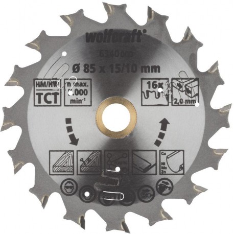 Wolfcraft Wolfcraft AKU pilový kotouč podélné příčné řezy ø165x20 Z24 6344000