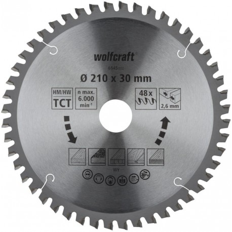 Wolfcraft Wolfcraft pilový kotouč pro pokos.pily čisté řezy ø216x30 Z48 6546000